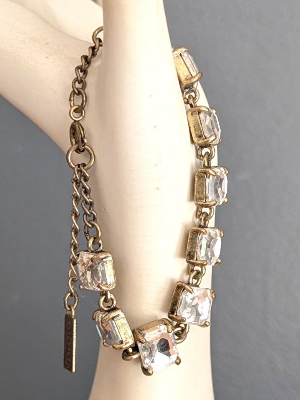 Rectangular glass beaded bracelet - Picture 3 of 8